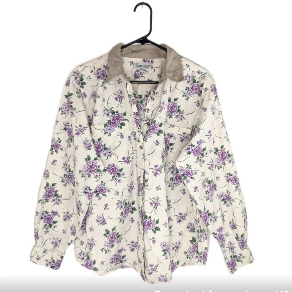 Vintage 90s Girly Feminine Oversized Lightweight Button Down Shirt